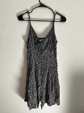 American Eagle Floral Button-Front Spaghetti Strap Mini Dress, Size Small